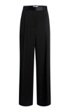 Khaite Bacall Pleated Wide-leg Pants In Black