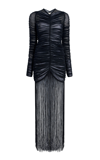 Khaite Guisa Fringed Silk-blend Maxi Dress In Black