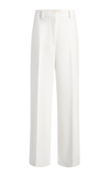 Khaite Caiton Grain De Poudre Wide-leg Pants In Ivory