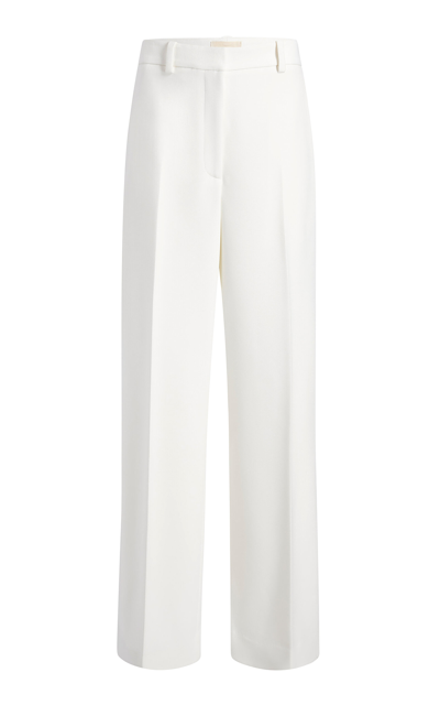 Khaite Bacall Pleated Wide-leg Pants In Chalk