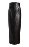 Khaite Black 'the Loxley' Leather Maxi Skirt In Black