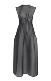Khaite Wes Pleated Silk Maxi Dress In Black