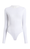 Khaite Enzo Superfine Knit Silk Bodysuit In White