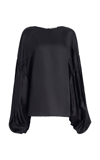 Khaite Quico Oversized Silk Blouse In Black