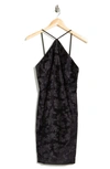 Rag & Bone Fara Velvet Burnout Halter Dress In Blkretrofl