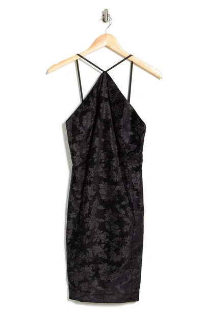 Rag & Bone Fara Velvet Burnout Halter Dress In Blkretrofl