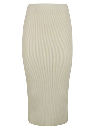 Michael Michael Kors High Waisted Knitted Skirt In White
