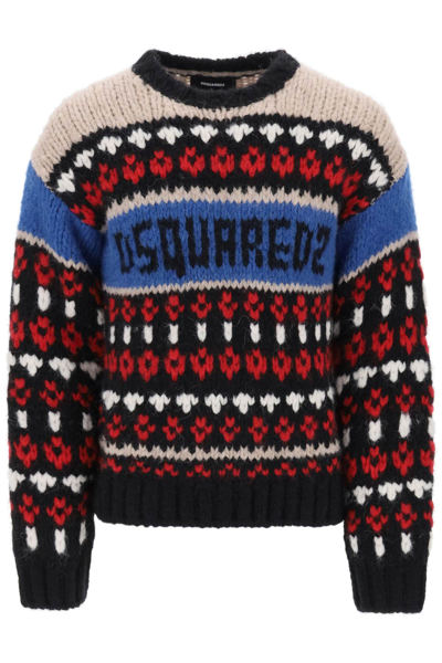 Dsquared2 Wool Jumper In Multicolor