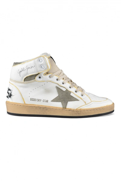 Golden Goose Sky Star Leather Sneakers In White