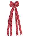 Northern Lights Northlight 48in X 10in Red And White Striped 16 Loop Christmas Bow Decoration In Red
