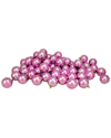 Northlight 60ct Jet Black Shatterproof Matte Christmas Ball Ornaments 2.5  Inches 60mm In Pink