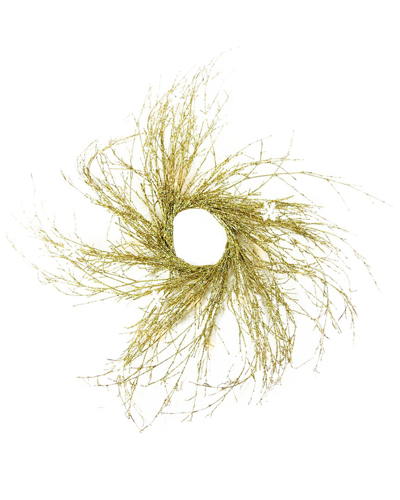 Northern Lights Northlight Pre-lit Gold Glittered Twig Artificial Christmas Wreath - 36-in Warm White Lights