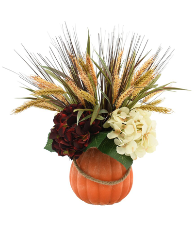 Creative Displays Fall Harvest Floral In An Orange Pumpkin Pot