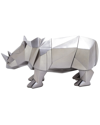 UMA ENTERPRISES COSMOLIVING BY COSMOPOLITAN RHINO SILVER POLYSTONE SCULPTURE