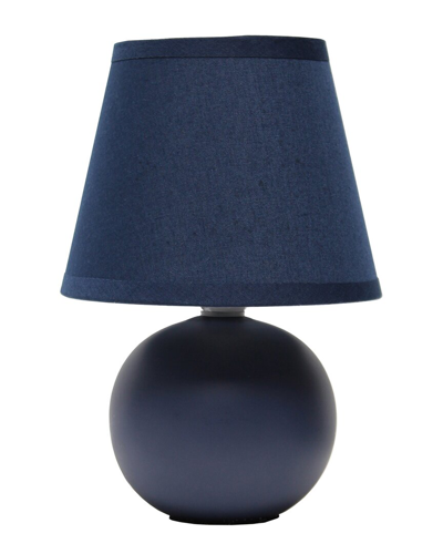 Lalia Home Nauru 8.66in Traditional Petite Ceramic Orb Base Bedside Table Desk Lamp In Blue