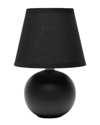 Lalia Home Creekwood Home Nauru 8.66 Traditional Petite Ceramic Orb Base Bedside Table Desk Lamp In Black