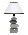 Lalia Home Priva 14.7in Contemporary Ceramic Stacking Stones Table Desk Lamp In Grey