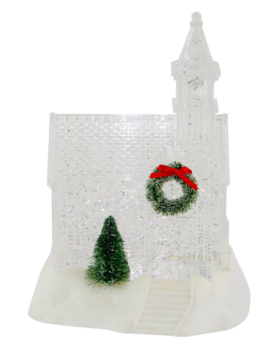 Northern Lights Northlight 9in Led Lighted Icy Crystal Glitter Snow Globe Christmas House In Clear