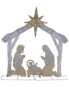 Northern Lights Northlight 44in Led Lighted Holy Family Nativity Scene Outdoor Christmas Decoration In Silver