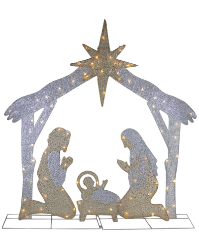 Northern Lights Northlight 44in Led Lighted Holy Family Nativity Scene Outdoor Christmas Decoration In Silver