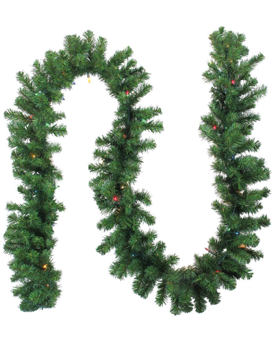 Northern Lights Northlight 9ft X 10in Pre-lit Oak Creek Pine Artificial Christmas Garland - Multi Lights In Green