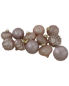 Northern Lights Northlight Set Of 12 Blush Pink Finial And Glass Ball Christmas Ornaments In Pink