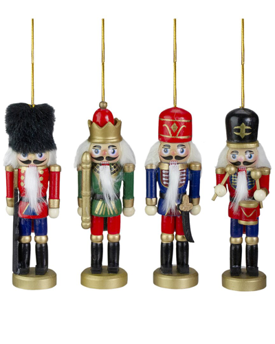 NORTHLIGHT NORTHLIGHT SET OF 4 ASSORTED CLASSIC NUTCRACKER ORNAMENTS 5.25IN