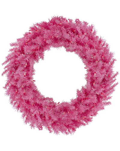 Northern Lights Northlight 36in Pre-lit Pink Spruce Artificial Christmas Wreath Pink Lights