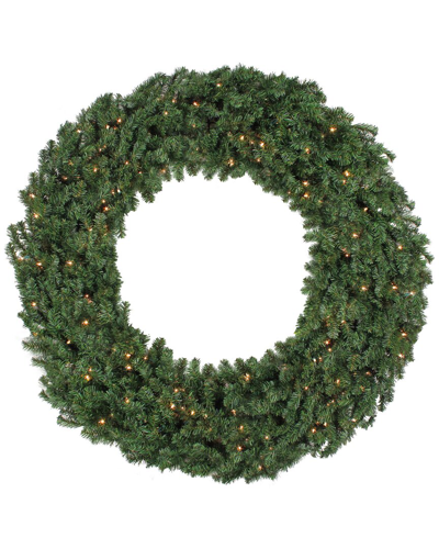 Northern Lights Northlight 5ft Pre-lit Commercial Canadian Pine Artificial Christmas Wreath Clear Lights In Green