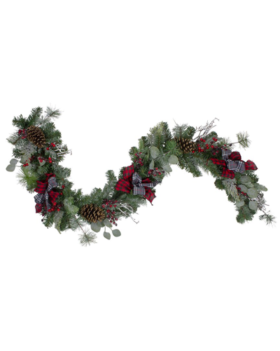 Northern Lights Northlight 6ft X 12in Dual Plaid And Berries Artificial Christmas Garland - Unlit In Green