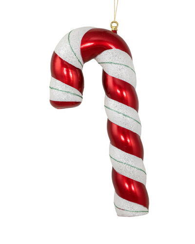 Northern Lights Northlight 22in Shatterproof Candy Cane With Green Glitter Commercial Christmas Ornament In Red