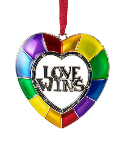 Northern Lights Northlight 3in Faceted Love Wins Pride Heart Christmas Ornament With European Crystals In Multi