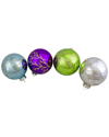 Northern Lights Northlight Set Of 4 Multi-color Shiny Glass Ball Christmas Ornaments 4-in(100mm) In Multi