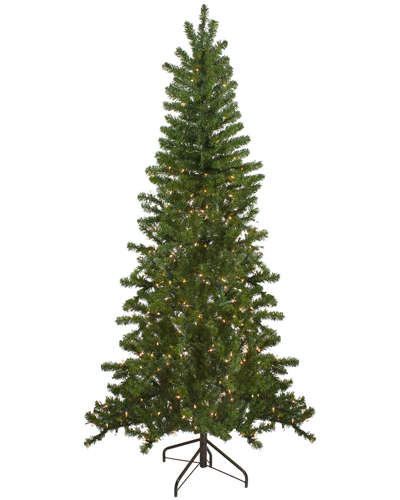 Northern Lights Northlight 7.5ft Pre-lit Medium Canadian Pine Artificial Christmas Wall Tree - Clear Lights In Green