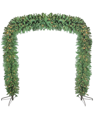 Northern Lights Northlight 9ft X 8ft Pre-lit Pine Artificial Christmas Archway Decoration - Clear Lights In Green