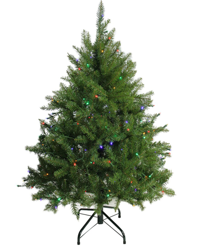 Northern Lights Northlight 4ft Pre-lit Full Northern Pine Artificial Christmas Tree - Multicolor Led Lights In Green