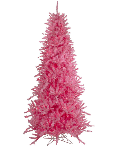 Northern Lights Northlight 7.5ft Pre-lit Pink Tinsel Slim Artificial Christmas Tree - Pink Lights