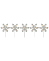 Northern Lights Northlight 5ct Snowflake Christmas Pathway Marker Lawn Stakes - Clear Lights In Clear
