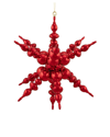 NORTHERN LIGHTS NORTHLIGHT 24IN SHINY RED 3D SUNBURST SNOWFLAKE COMMERCIAL CHRISTMAS ORNAMENT