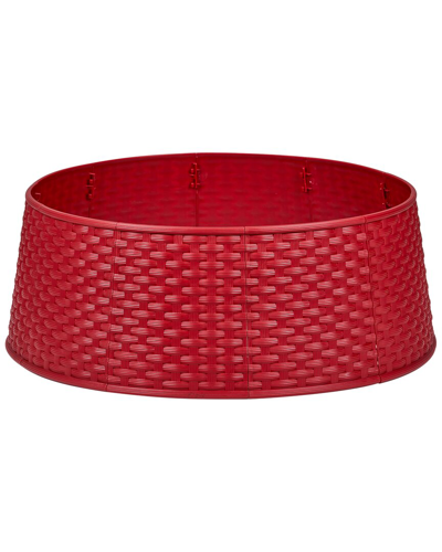 Northern Lights Northlight 25.5in Red Rattan Pattern Large Christmas Tree Collar