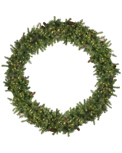Northern Lights Northlight Pre-lit Dakota Pine Artificial Christmas Wreath - 72-in Warm White Led Lights In Green