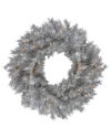 Northern Lights Northlight 24in Silver Tinsel Artificial Christmas Wreath Clear Lights In Silver