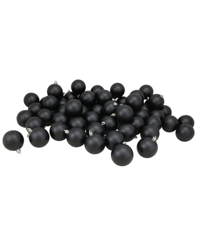 Northlight 60ct Jet Black Shatterproof Matte Christmas Ball Ornaments 2.5  Inches 60mm
