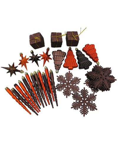 Northlight 125ct Chocolate Brown And Burnt Orange Shatterproof 4-finish Christmas Ornaments 5.5in (1