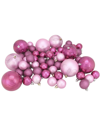 Northlight 125ct Bubblegum Pink Shatterproof 4-finish Christmas Ornaments  5.5in (140mm)