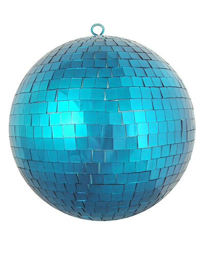 Northlight Peacock Blue Mirrored Glass Disco Ball Christmas Ornament 8in (200mm)