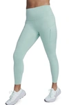 Nike Women's Go Firm-support High-waisted 7/8 Leggings With Pockets In Mineral/ Black