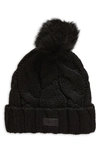 Ugg Cable Knit Pom Beanie In Black