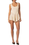 Edikted Veronica Texture Cover-up Romper In Beige