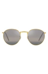 Ray Ban New Round 50mm Gradient Polarized Phantos Sunglasses In Yellow Gold